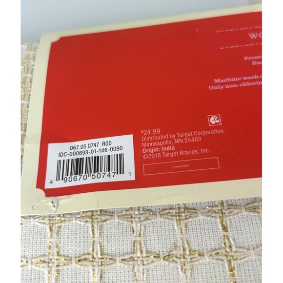 Opal House Woven Table Runner Cream Gold Metallic Sparkle Bohemian Tassels NEW - Picture 11 of 16